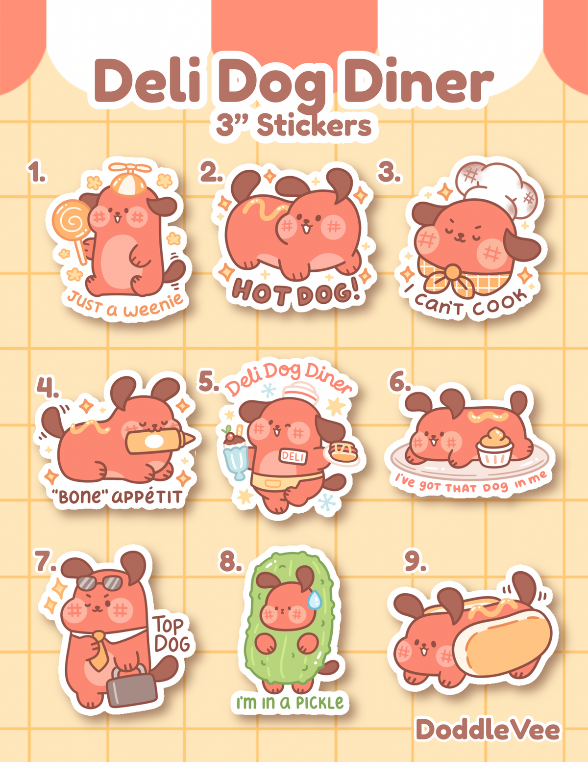 Deli Dog Diner Stickers